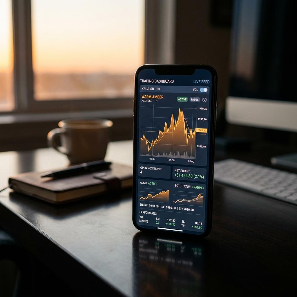 Harken Zotive cryptocurrency trading dashboard on mobile device